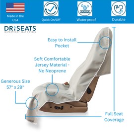 Dri Seats Waterproof Car Seat Cover – Premium Sweat Towel with Slip Resistant Backing for Front Seats in Cars, Trucks, SUVs – Universal Seat Liner, Easy Install, Machine Washable, Breathable – Purple