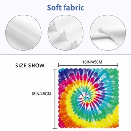 Rainbow Watercolor Tie Dye Cloth Table Napkins Set of 4 Colorful Fashion Creative Art Polyester Washable Decoration Dinner Napkins for Kitchen 18 x 18 inch