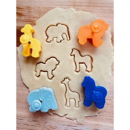Fox Run Stamp Animal Cookie Cutters, Set of 4, Safari, Multicolor