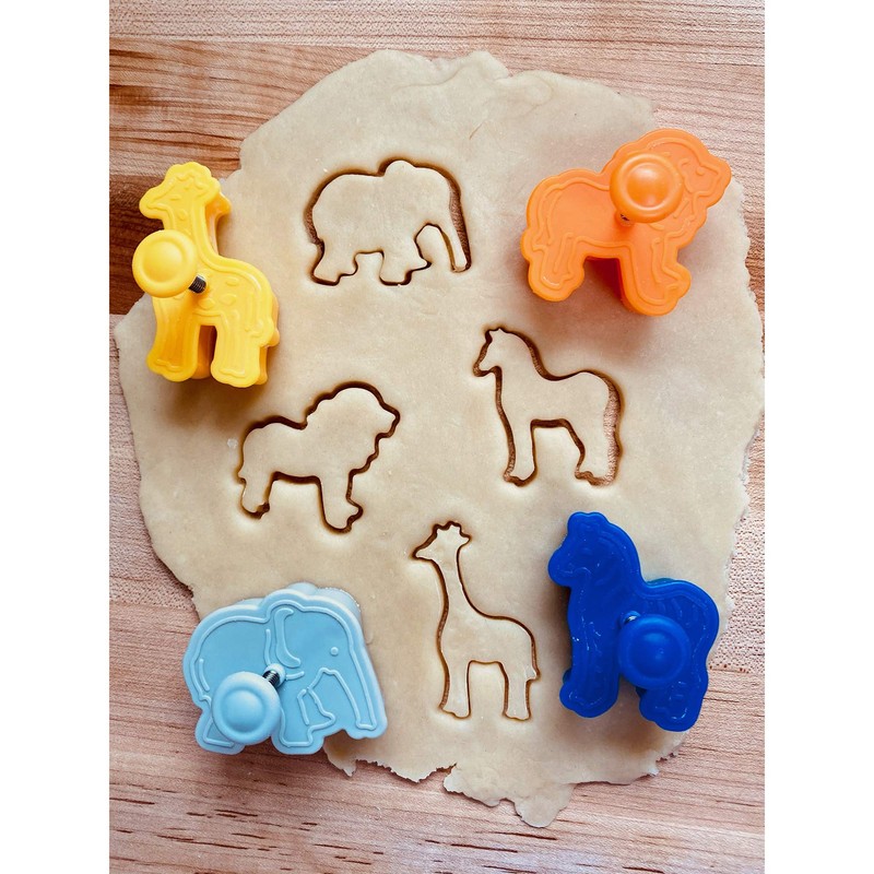 Fox Run Stamp Animal Cookie Cutters, Set of 4, Safari,