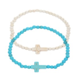 SBI Jewelry Cross Braclet Bracelet Pack Turquoise Beaded Bracelet Women Birthday A Bracelet Set Christmas Family Man Bracelets for Women