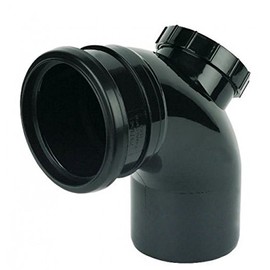 FLOPLAST 110mm Soil Ring Seal 92.5 Degree Access Bend - Black