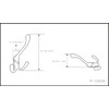 QCAA Premium Quality Coat Hat Hook Three Prongs Hook, 4",
