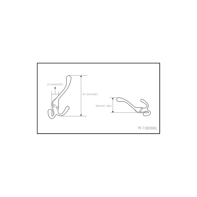 QCAA Premium Quality Coat Hat Hook Three Prongs Hook, 4",