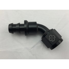 Fasster W476 -6 AN 6 AN 45° Push-On Hose End fittings Push Lock Aluminum Black