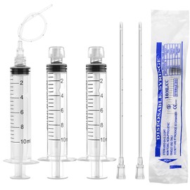 10 Pack 10ml Luer Lock Syringe - Syringes for Liquid with Soft Tube - Individually Pcakaged，Scientific Labs and Measuring, Refilling Inks