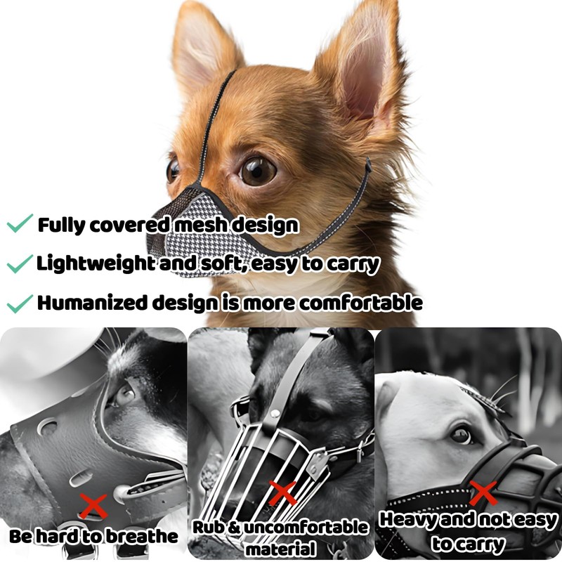 Dog Muzzles for Small Dog, Soft Air Mesh Anti-Biting Licking