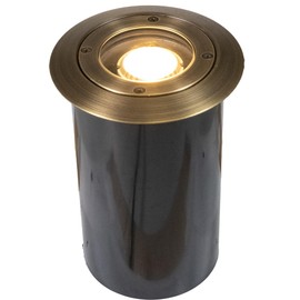 VOLT 12V Mini Well Light with Brass Top (Bronze) & 4W 2700K LED MR11 Bulb
