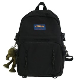 ZESU Women's Backpack, Large Capacity, Korean, High School Students, Girls' Backpack, Popular, School, Work, Travel, School Backpack, Stylish, Cute, Black, Lightweight, Waterproof, Mama Rucksack, High