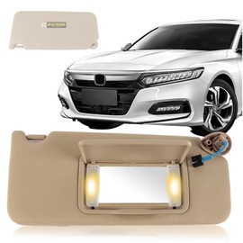PEVAST Right Passenger Side Sun Visor Compatible with Honda Accord 2008 2009 2010 2011 2012 2013 2014 2015 2016 2017,Replace 83230-TA0-A91ZB(Beige)
