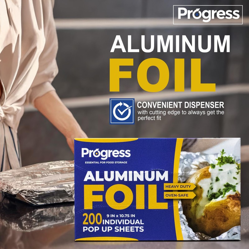 Pop-Up Aluminum Foil Wrap Sheets 9 x 10 3/4 Silver