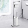 Miyili Bathroom Lavatory Toilet Tissue Roll Holder Stainless Steel Freestanding