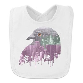 City Skyline Graffiti Pigeon Head Baby Bib