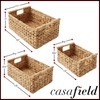 Casafield Set of 3 Water Hyacinth Rectangular Storage Baskets with
