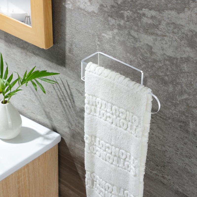 Self Adhesive Hand Towel Holder U Shaped Space Saving Acrylic