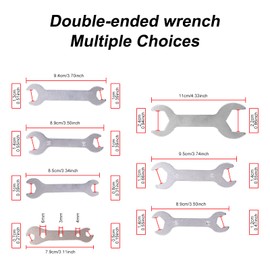 Xuzimaoyi Wrench Set Single Mouth, Spanner Single End Spanner Set, U-Shaped Opening Plated Slacet Wrench Set, Single-Port Wrench Set (Dual-Port)