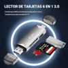 JESWO 3 en 1 Lector de Tarjetas SD, Aluminum Adaptador