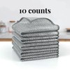 10 Counts Dishwashing Rags, Double Side Multipurpose Non-Scratch Wire Dishcloths