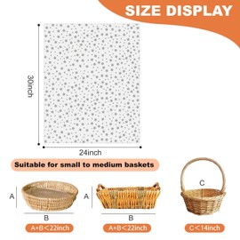 ZIMCEMS 12Pcs 24X30 inch Silver Star Printed Clear Cellophane Gift Wrap Bags Basket Wrapping Plastic Large Cello Bags for Party Favors Treats Mug with 5" Twist Ties