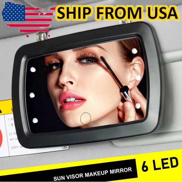 Unbranded LED LIghted car sun visor vanity mirror clip on
