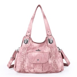 Angelkiss Purses and Handbags for Women Washed Vegan Leather Crossbody Hobo Satchel Shoulder Tote Purse