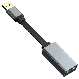 USB Headset Audio Adapter, PAINICA USB External Sound Card to 3.5mm Audio Jack Adapter Headphone and Microphone Hi-res 24bit/96Khz, USB Sound Adapter for Windows, MAC, Linux, Laptop, Desktops Black