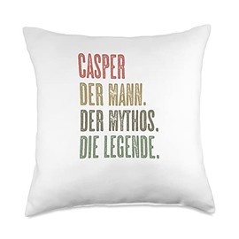 CASPER - Kleidung Casper Mann der Mythos die Legende | Name Komisch-Throw Pillow, 18x18, Multicolor