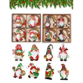 Set of 24 Christmas Pendant Gnome Set, Wooden Pendants, Christmas Gnome Ornaments, Christmas Gnome Christmas Tree Decoration Made of Wood, Christmas Decoration Pendant, DIY Christmas Tree Decoration,