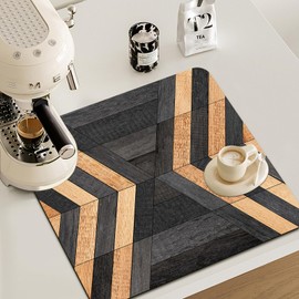 Veqzc Boho Western Dish Drying Mat - Southwestern Aztec Tribal Absorbent Dish Drying Mat for Kitchen Counter, Coffee Maker Mat for Countertops, Dish Rack Drainer Mat, 16x17.5 Inch -2