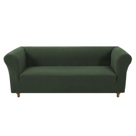 GAMUKAI Stretch Chesterfield Sofa Cover - Jacquard Fabric Slipcover for 3-Cushion Couch, Non-Slip Pet-Resistant Furniture Protector, Soft Living Room Sofa Cover (Olive, Sofa)