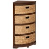 eHemco Hampton Meadows 4 Tier X-Side Corner Table Storage Cabinet