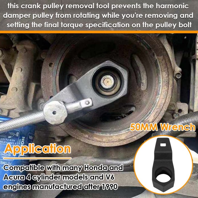 Yoursme 19mm Harmonic Balancer Socket 77080 & 50mm Crankshaft Crank