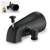 All Metal Tub Spout with Diverter Matte Black, Fits Threaded