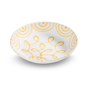 GMUNDNER KERAMIK Soup Plate Diameter 20 cm Flamed Yellow Handmade Ceramic from Austria