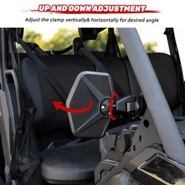 POKIAUTO Adjustable Side Mirrors for Can Am Defender HD5 HD8 HD9 HD10 MAX 2016-2025 Accessories, Die-casting Aluminum Shell Convex Break Away Rearview Mirrors for Half Solid Doors and Soft Doors