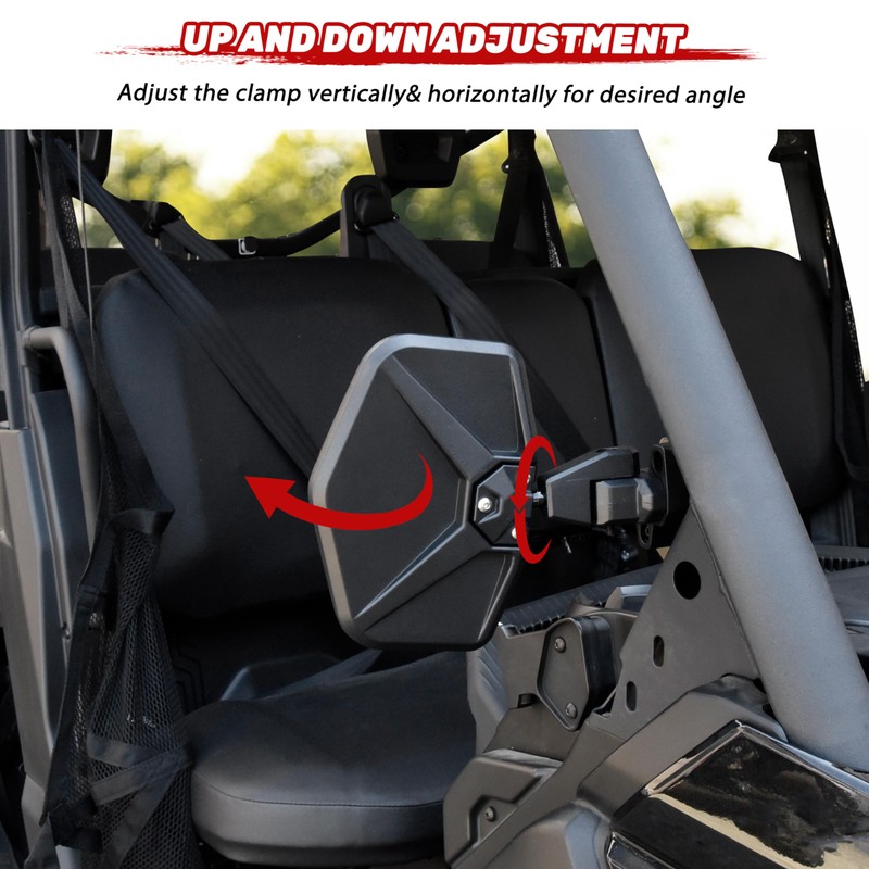 POKIAUTO Adjustable Side Mirrors for Can Am Defender HD5 HD8