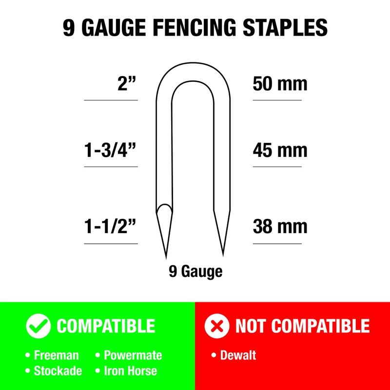 Freeman 9-Gauge 1-3/4" Fencing Staples | Glue Collated | Hot