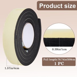 GORGECRAFT 78.7 x 1.6 Inch Anti Shake Headboard Stoppers for Wall 0.39" Thick Foam Bed Stopper Noise Bumper Self Adhesive Furniture Protector Anti-Vibration Soundproof Pads for Bed Frame