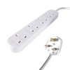 connektgear 2m Male Mains Power PDU 4 Gang UK Socket