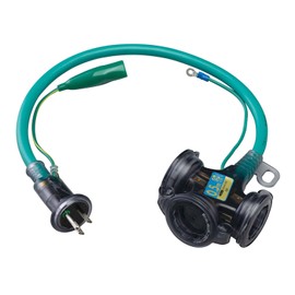 ハタヤ (HATAYA) 2P接地付 延長コード 屋外用 100V型 コード0.5m 太さ2.0㎟ コンセント3個 コンセント防雨キャップ パイロットランプ内蔵 家庭用 工場用 軽作業 ショートタップ (0.5m) FX-005K-EG アースグリーン