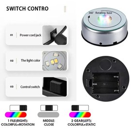 Lifetime Crystals LED light base round silver 360