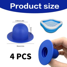 Pack of 4 Pool Plugs, Pool Sealing Plugs, Swimming Pools Wall Plugs, Pool Wall Plugs, Above Ground Pool Filter, Pool Plugs Compatible with Intex and Bestway, Swimming Pool Plugs for Swimming Pool