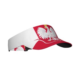 Cute Poland Flag Sun Visor Hats Women Men Sun Protection Cap Hats Adjustable Summer Polish Flag Sports Visor Hats