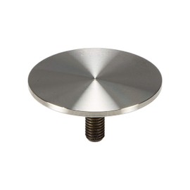 Gedotec Glass Plate Adapter Stainless Steel Glass Mounting Plate with M10 Thread for Table Legs and Table Feet Diameter 60 mm - H10752 | Matte Brushed Stainless Steel | Pack of 1 - Design Table Top