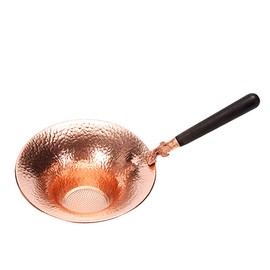 Copper copper tea sifter Tea Strainer Copper Tea Infuser Copper Coffee Strainer Tea Coffee Filter Tea Sifter Strainer Tea Sieve Strainer with Wooden tea colander Handle tea strainer cup