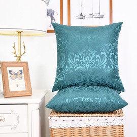 CaliTime Cushion Covers, Pack of 2, Throw Pillow Covers Cases for Couch, Sofa Home Decoration, Vintage Damask Floral Shining & Dull Contrast