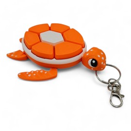 Turtle Fidget Clickers - Fruit Series Desktop and Keychains - Sensory Figures, Mechanical Keys - Autism, ADHD, Stress, Anxiety Relief (Orange)