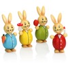 com-four® 4 x decorative Easter bunnies made of wood for