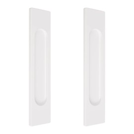 MOROBOR 18CM Self-Stick Rectangual Sliding Door Pulls, 2pcs Warm White Aluminum Alloy Flush Pull Punch-Free Handle for Sliding Barn Door Windows Cabinets