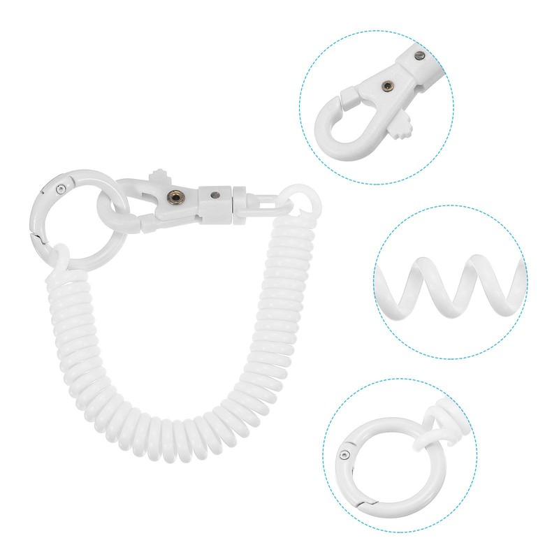 [PATIKIL] Retractable Bull Coil Spring Key Chain Set of 3